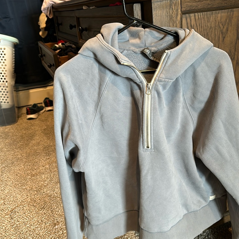 Vuori 3/4 zip restore sweatshirt with hoodie